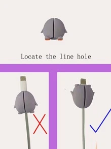 1 件 3D 卡通熊猫设计硅胶数据线保护套充电器保护套 - 彩色 - 查看 4