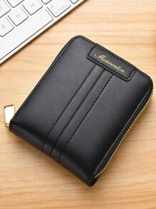 Monrenton New Short Style Women's Zipper Card Wallet, Student Coin Purse - Black - View 5