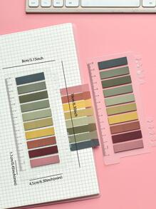 MOKA 200pcs Morandi Color Flipchart Classification Sticky Note Book Label Sticky Note Sticker Index Sticker, Pet Material, 1pc Cardstock With 10 Colors Stickers, 1 Color Sticker With 20 Small Index Sticker