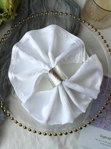 2pcs/set Modern Silver Napkin Ring, Stainless Steel Napkin Ring Holder For Kitchen Dining Table - Silver - View 2