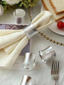 2pcs/set Modern Silver Napkin Ring, Stainless Steel Napkin Ring Holder For Kitchen Dining Table - Silver - View 4