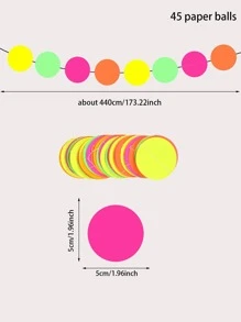 1set Dot Shaped Random Glow-in-the-dark Hanging Garland, Colorful Paper Hanging Decoration For Party Decor