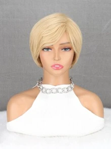 Peluca sintética corto recto con tupe - Dorado - Ver 6