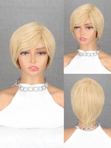 Peluca sintética corto recto con tupe - Dorado - Ver 1