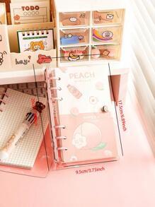 MOKA 1pc Peach Print Random Leaf Loose Notebook - Nhiều màu - Xem 8