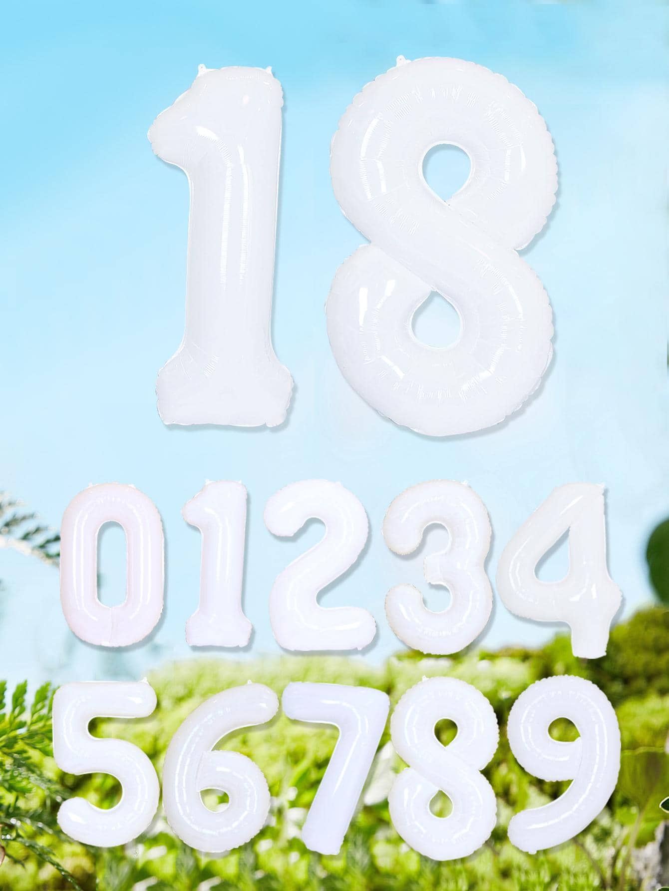 1pc 40 Inch PE Balloon, Number Design Party Celebration Decoration Balloon For Birthday - White - View 1