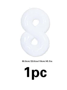 1pc 40 Inch PE Balloon, Number Design Party Celebration Decoration Balloon For Birthday - White - View 3
