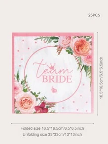 25 gói Khăn ăn dùng một lần in hoa, Khăn ăn đám cưới - Nhiều màu - Xem 3