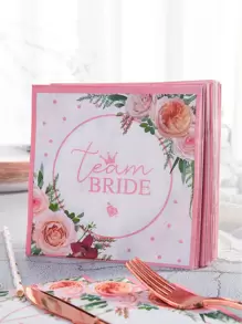 25 gói Khăn ăn dùng một lần in hoa, Khăn ăn đám cưới - Nhiều màu - Xem 1