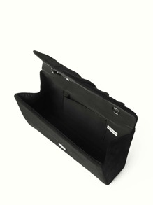 Elegant And Fashionable Gift Velvet Pleated Clutch Bag For Prom, Evening Party And Wedding - Black - View 6