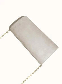 Minimalist Flap Square Bag Chain - Apricot - View 5