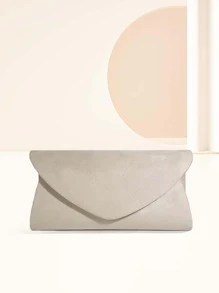 Minimalist Flap Square Bag Chain - Apricot - View 2