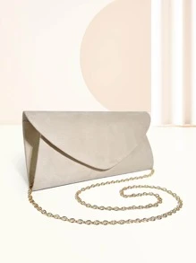 Minimalist Flap Square Bag Chain - Apricot - View 4
