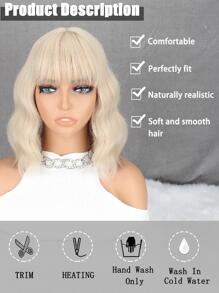 Peluca sintética corto rizado con tupe - Dorado - Ver 2