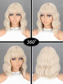 Peluca sintética corto rizado con tupe - Dorado - Ver 3