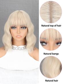 Peluca sintética corto rizado con tupe - Dorado - Ver 4