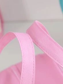 MOKA 1pc Cartoon Graphic Lunch Bag, Cute Polyester Reusable Lunch Bag For Office Work School Picnic Beach - Blue - View 5