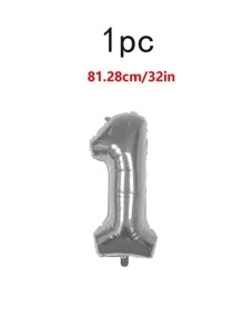 1pc 32-Inch Aluminum Film Balloon Number Balloon For Birthday Party Decoration, - Gold - View 4