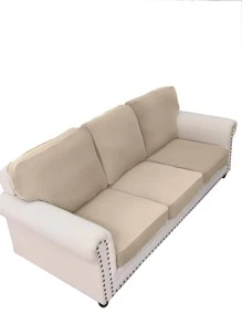 1入組幾何圖案彈性沙發座套客廳用現代滌綸沙發靠墊套 - 卡其色 - 查看 2