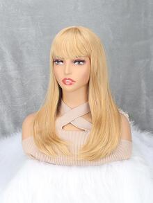 長款直筒人造假髮帶劉海 - 金色 - 查看 6