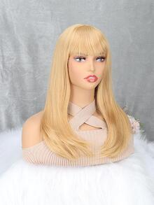 長款直筒人造假髮帶劉海 - 金色 - 查看 7