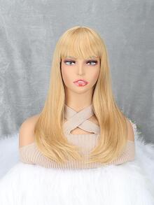 長款直筒人造假髮帶劉海 - 金色 - 查看 8