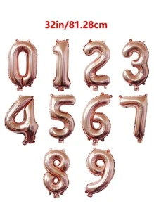 1 pieza Globo con número de 32 pulgadas, globo de oro rosa de 32 pulgadas para fiesta de cumpleaños, Navidad - Champán - Ver 3