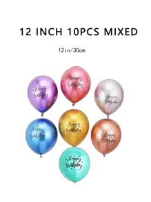 10pcs Birthday Party Balloon, Christmas - Multicolor - View 5