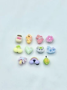 11 PCS Rabbit & Tree Design Shoe Decoration, Lovely Accessories For Clogs Slides - Multicolor - View 4