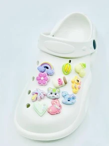 11 PCS Rabbit & Tree Design Shoe Decoration, Lovely Accessories For Clogs Slides - Multicolor - View 1