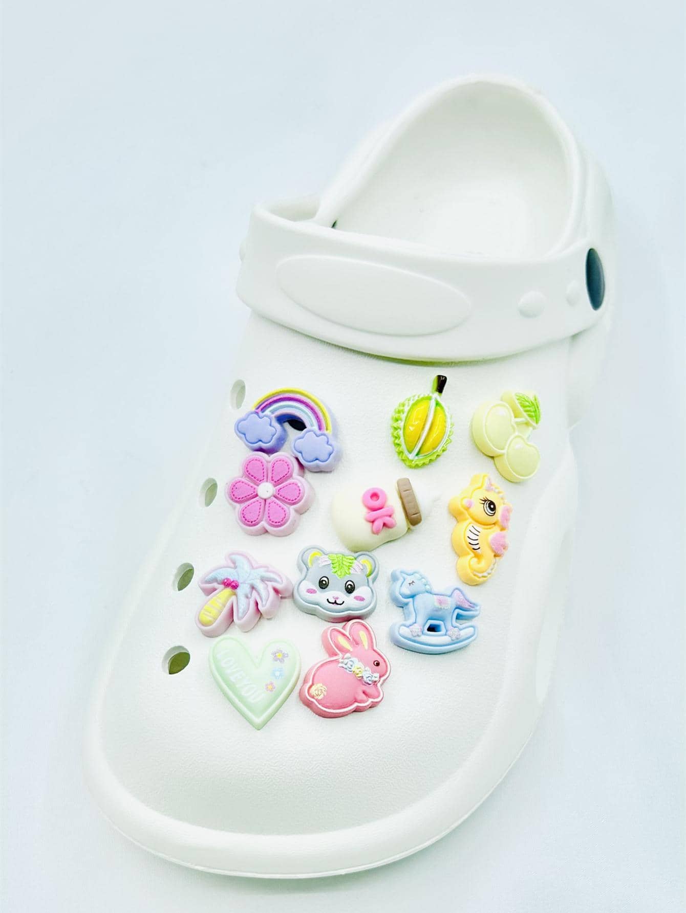 11 PCS Rabbit & Tree Design Shoe Decoration, Lovely Accessories For Clogs Slides - Multicolor - View 1