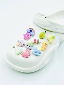 11 PCS Rabbit & Tree Design Shoe Decoration, Lovely Accessories For Clogs Slides - Multicolor - View 2
