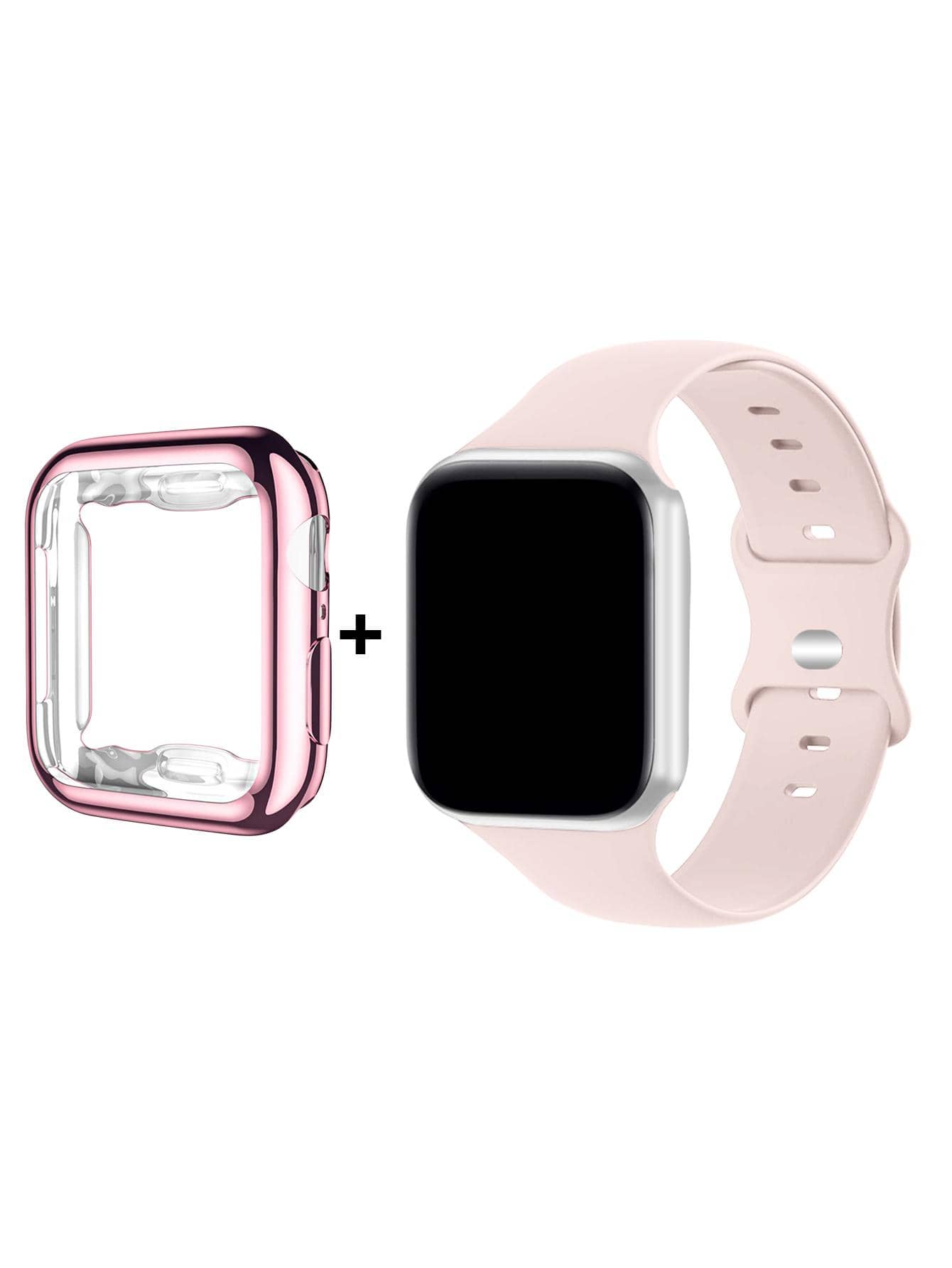 2 cái/bộ Dây đeo thể thao tương thích với Apple Watch Band 38mm 40mm 41mm 42mm 44mm 45mm 49mm, Dây đeo silicon mềm chống nước đầy màu sắc và linh hoạt Tương thích với Apple Watch Apple Watch Series 9 Ultra 8 7 6 5 4 3 2 1 SE Nam nữ, Vỏ tương thích với Apple Vỏ đồng hồ, Miếng bảo vệ màn hình có độ nhạy cao HD mềm với TPU Toàn bộ vỏ bảo vệ chống rơi - Màu Hồng baby - Xem 1