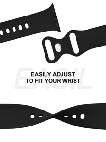 Set de 2 bandas deportivas compatibles con la correa del reloj de Apple de 38mm, 40mm, 41mm, 42mm, 44mm, 45mm y 49mm. Correa versátil de silicona suave y resistente al agua, colorida y compatible con Apple Watch Series 1 SE para mujeres y hombres. La funda es compatible con la correa del reloj de Apple y cuenta con un protector suave de alta definición y sensibilidad en la pantalla con un parachoques anticaída protector en TPU alrededor - Negro - Ver 4