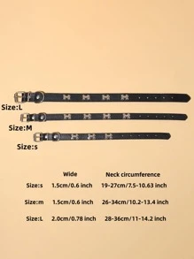 1pc Bone Decor Pet Collar For Cat And Dog For Outdoor - Black and White - View 4