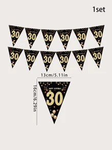 15pcs Birthday Party Decorative Pull Flag - Multicolor - View 3