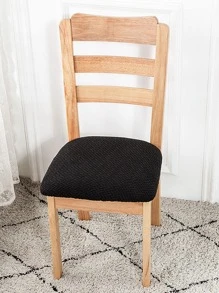 1pc Solid Color Chair Cover - Black - View 3