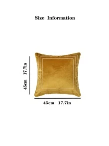 Embroidery Cushion Cover Without Filler - Mustard Yellow - View 8