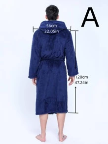 1pc Coral Fleece Bathrobe, Unisex Sleepwear, Available In Multiple Sizes, Suitable For Men And Plus Size Women, Ideal For Bathroom, Pool, Beach, Travel, Self-Use Or Gift - Grey - View 7