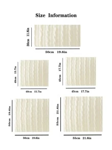 1pc Plain Knitted Cushion Cover Without Filler - Beige - View 4