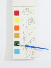 MOKA 1入組卡通圖形塗色本創意便攜式兒童塗色筆記本 - 彩色 - 查看 10