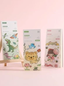MOKA 1 sách tô màu đồ họa hoạt hình, sổ tay tô màu di động sáng tạo cho trẻ em vẽ tranh - Màu xanh nhạt - Xem 3