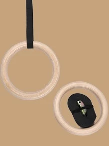 2pcs Fitness Yoga Hanging Ring - Yellow - View 2