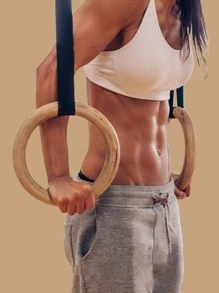 2pcs Fitness Yoga Hanging Ring - Yellow - View 1