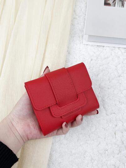 Minimalist Flap Pocket Wallet Small Tri-Fold Slim Women Wallet Portable Cash White-Collar Workers For Female College Work Business Commute Office For Anniversary For Birthday Gift On Valentine Day Gift Present Coin For Credit Card/ID Card//Cash/Passport Multi Layer Hasp Mom Gifts PU Leather Casual Solid Color Textured Fashionable School Supplies Teacher Gifts Back To School For Women Wallet Purse Wallet Small Wallet