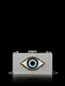 Sequins Silver Box Bag Acrylic Clutch Bag Glitter Purse Evening Handbag For Party, Perfect Bride Purse For Wedding, Prom & Party Events - Silver - View 4