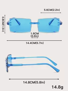 1 chiếc Kính thời trang Monobloc Y2K không gọng Phụ kiện đi biển cho phụ nữ Kính râm cơ bản Thu Đông Trang phục cho phụ nữ Quần áo công sở Quà tặng giản dị cho kỳ nghỉ hè trên bãi biển, ngoài trời, du lịch - Màu xanh lam - Xem 4