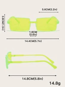 1 chiếc Kính thời trang không gọng Y2K Phụ kiện đi biển cho nữ Kính râm cơ bản Thu Đông Trang phục cho phụ nữ Quần áo công sở Quà tặng giản dị Xuân Hè Màu sắc tươi sáng cho kỳ nghỉ hè trên bãi biển, ngoài trời, du lịch - Màu huỳnh quang - Xem 4