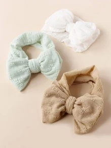 3pcs Baby Double Bow Elastic Headbands - Khaki - View 5