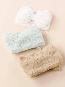 3pcs Baby Double Bow Elastic Headbands - Khaki - View 7